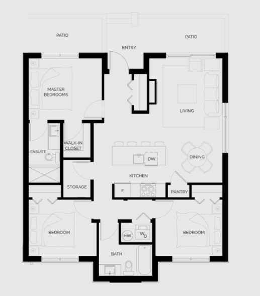 Floor plan layout diagram for 3C